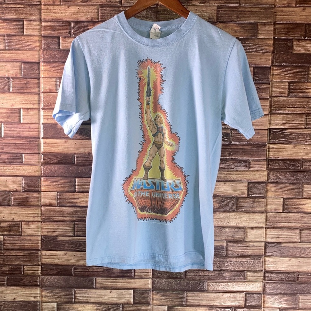 Vintage 2011 Unisex Small Baby Blue Masters of The Universe T Shirt